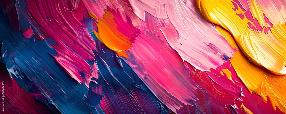 Vibrant brush strokes on a dark background
