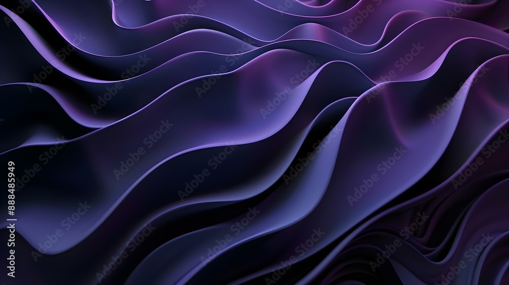 Obraz premium 3D Abstract Background with Wavy Shape in Dark Purple