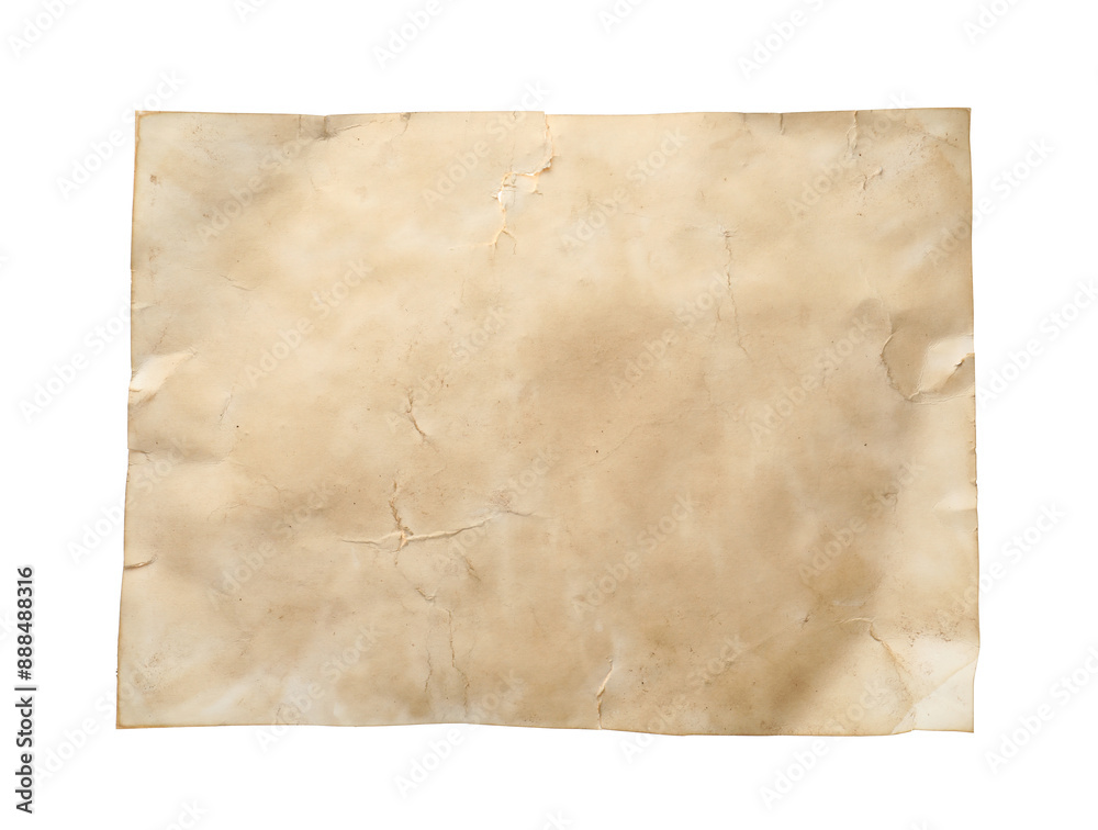 Sheet of old parchment paper isolated on white Sheet of old parchment paper isolated on white