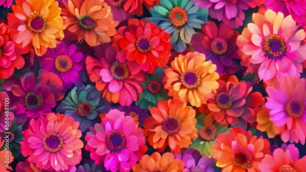 A close-up view of a collection of colorful flowers blooming in a summer garden. A close-up view of a collection of colorful flowers blooming in a summer garden.