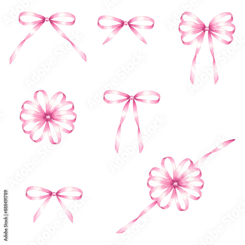 Watercolor hand painted bow...