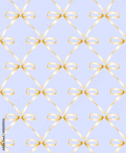 Watercolor bow seamless pat...