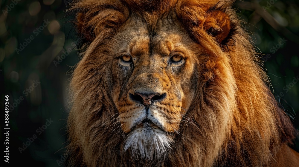 Fototapeta premium lion highlighting the mane and the texture of its fur. generative ai