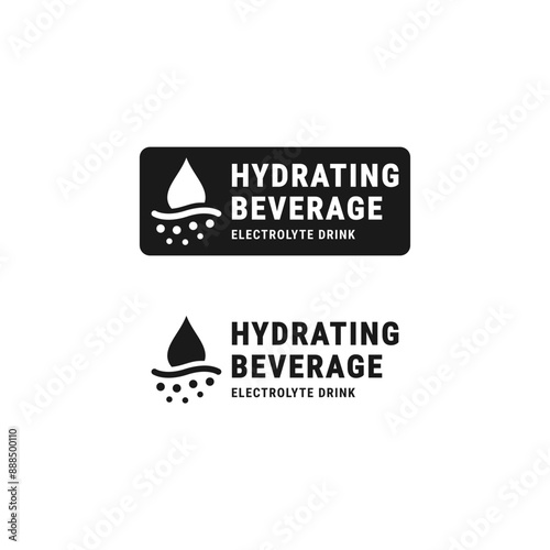Hydrating beverage label or Hydrating beverage sign vector isolated in flat style. Best Hydrating beverage label vector for product packaging design element. Hydrating beverage label.