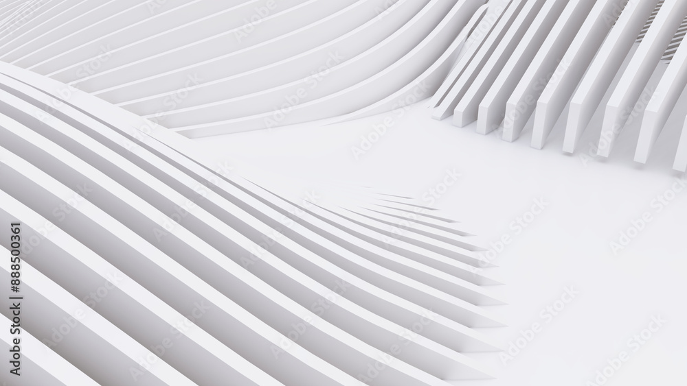Abstract Curved Shapes. White Circular Background. Abstract Curved Shapes. White Circular Background.