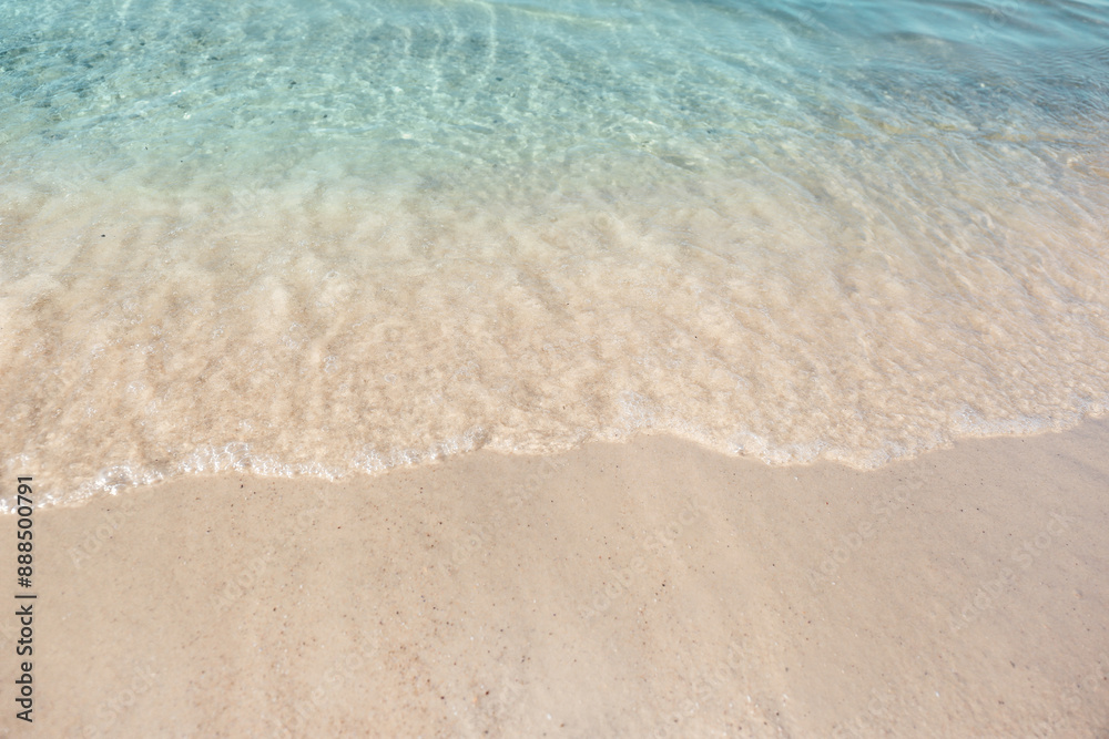 Sea waves rolling on beautiful sandy beach. Summer vacation Sea waves rolling on beautiful sandy beach. Summer vacation
