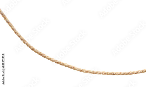 Hemp rope on white background. Organic material