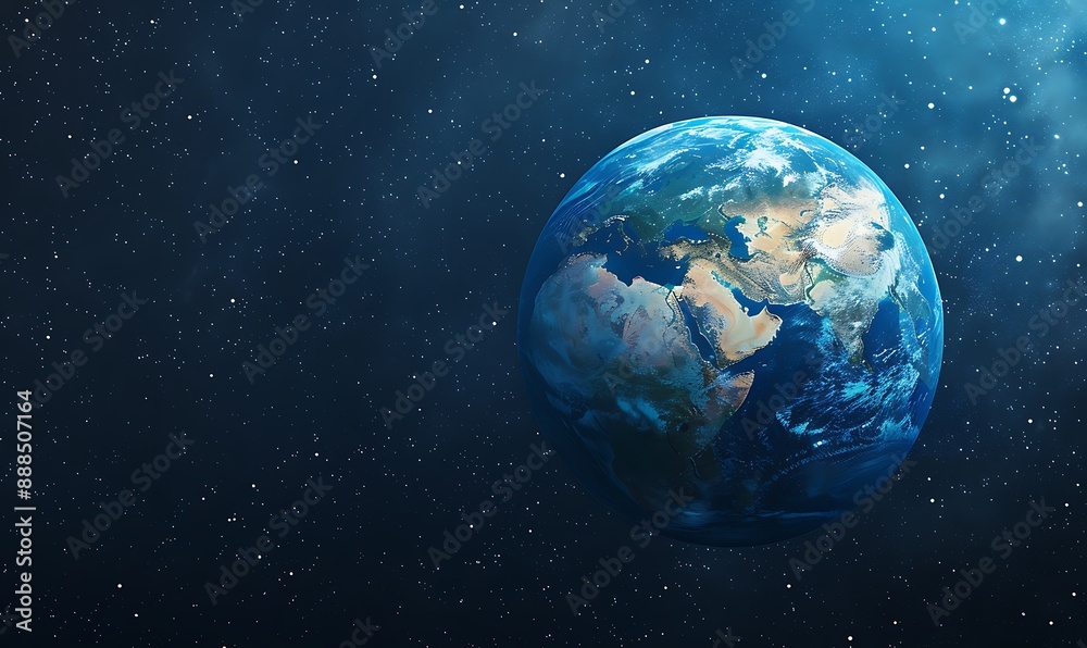 Earth from Space - A Blue Marble in the Vastness of the Universe