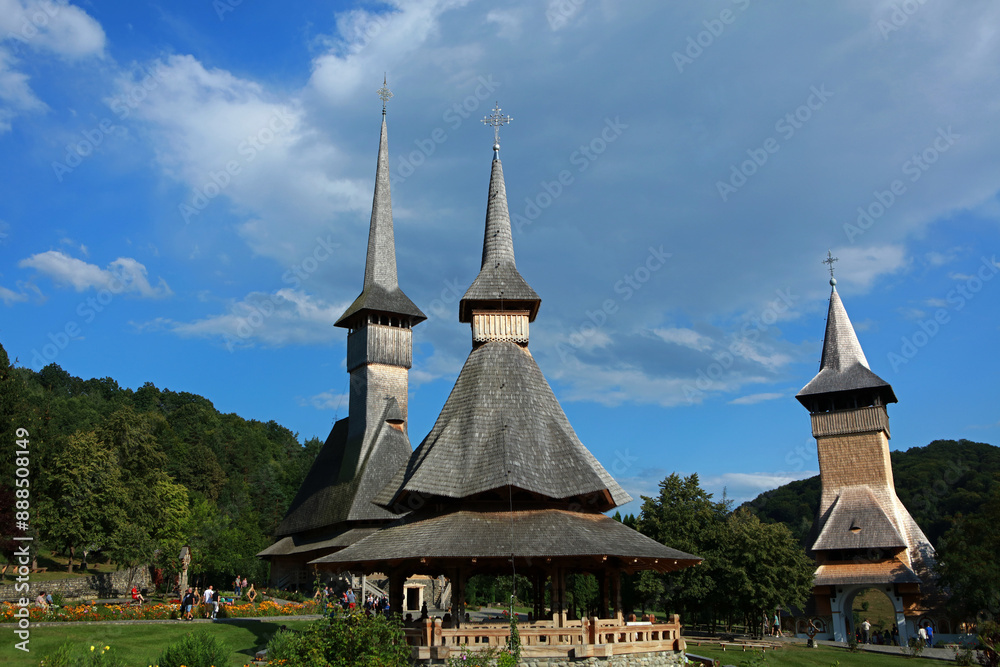 Old wooden traditional churches in Barsana Monastery Complex, Maramures, Romania Old wooden traditional churches in Barsana Monastery Complex, Maramures, Romania