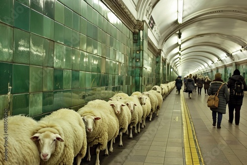 Sheep roaming the interior ...