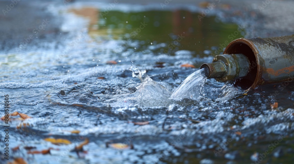 Efficient Urban Sanitation: Water Jet Clears Debris from Storm Drain Efficient Urban Sanitation: Water Jet Clears Debris from Storm Drain