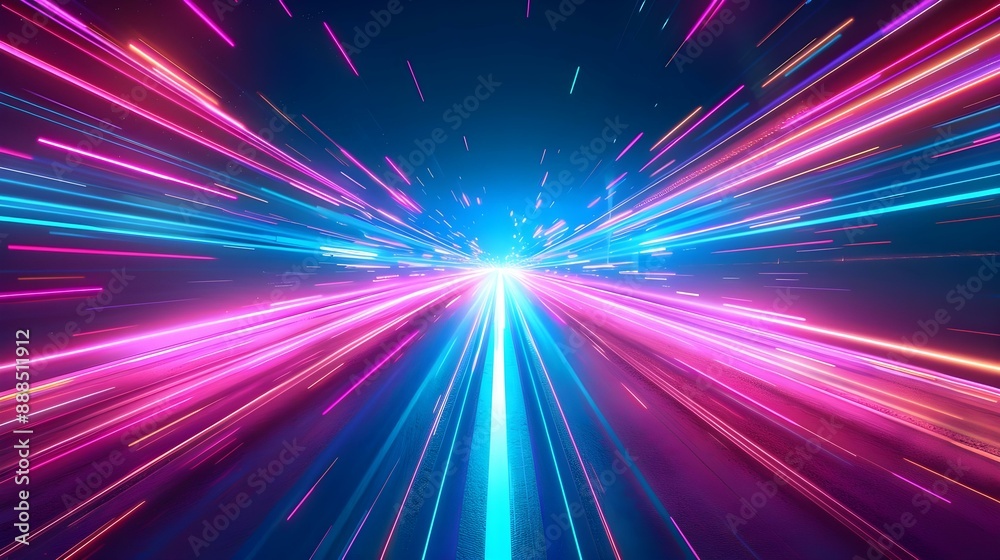 Fototapeta premium Vector abstract of light lines in high-speed technology