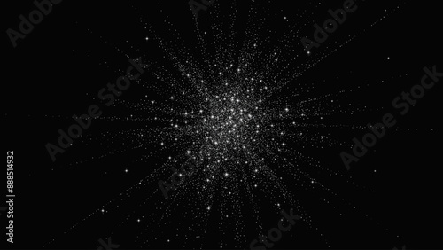 Glitter burst with silver texture. Vector background