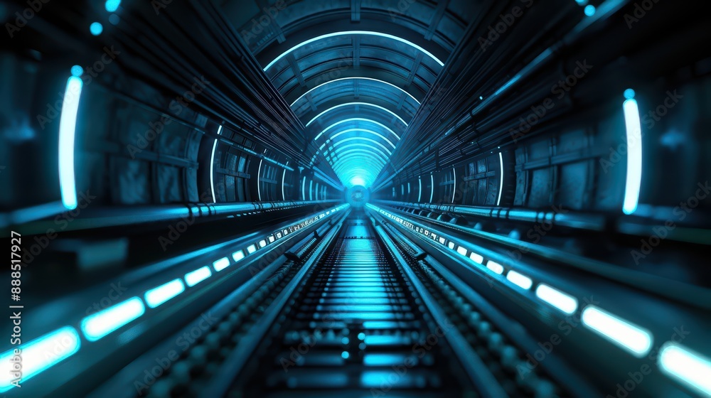 The tunneling banner presents an ultramodern The tunneling banner presents an ultramodern