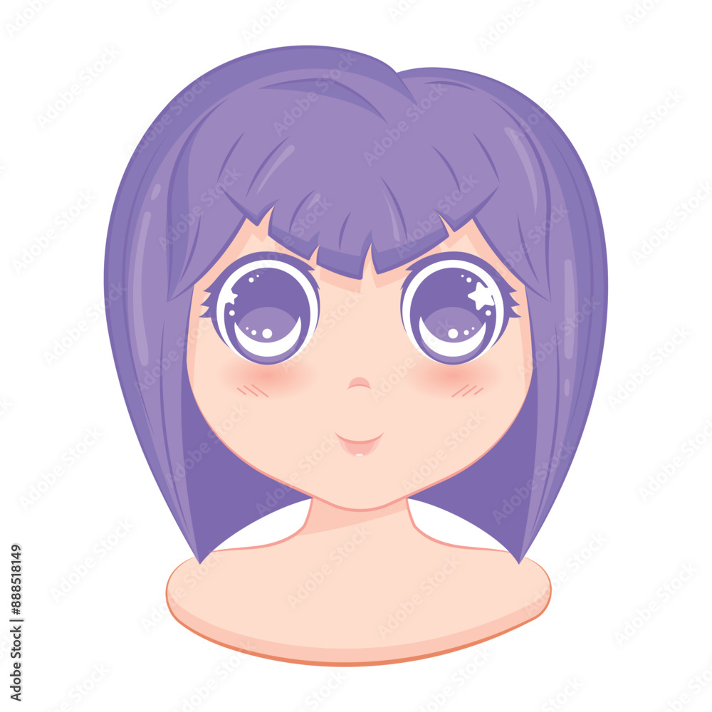 Cute kawaii girl Avatar cartoon character Vector illustration Cute kawaii girl Avatar cartoon character Vector illustration