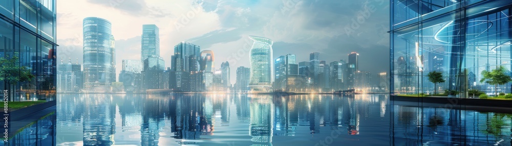 Fototapeta premium Real estate investment opportunity, innovative architecture, engaging design, realistic background, high resolution