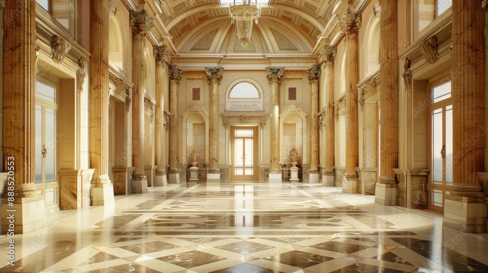 Classic interior design, grand foyer, ornate architecture, realistic background, high resolution, engaging entrance Classic interior design, grand foyer, ornate architecture, realistic background, high resolution, engaging entrance
