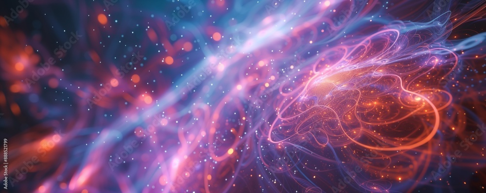 Pulsating energy fields and abstract shapes in a dreamlike digital realm Pulsating energy fields and abstract shapes in a dreamlike digital realm
