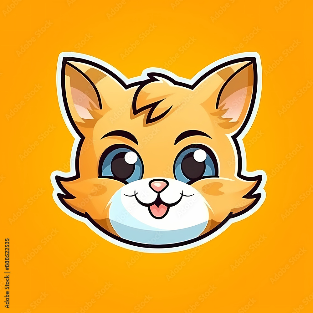 Cute cartoon cat illustration. Cute cartoon cat illustration.