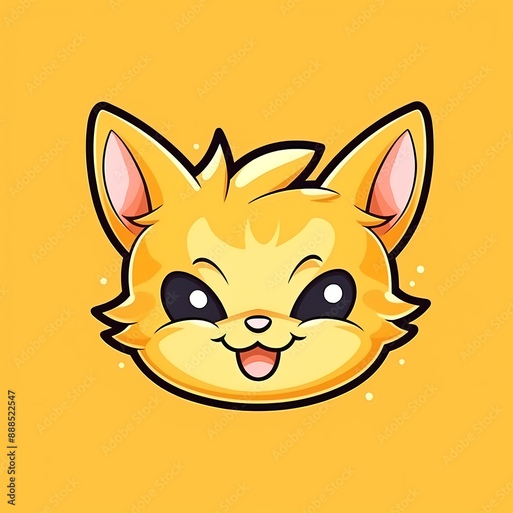 Obraz premium Cute cartoon cat illustration.