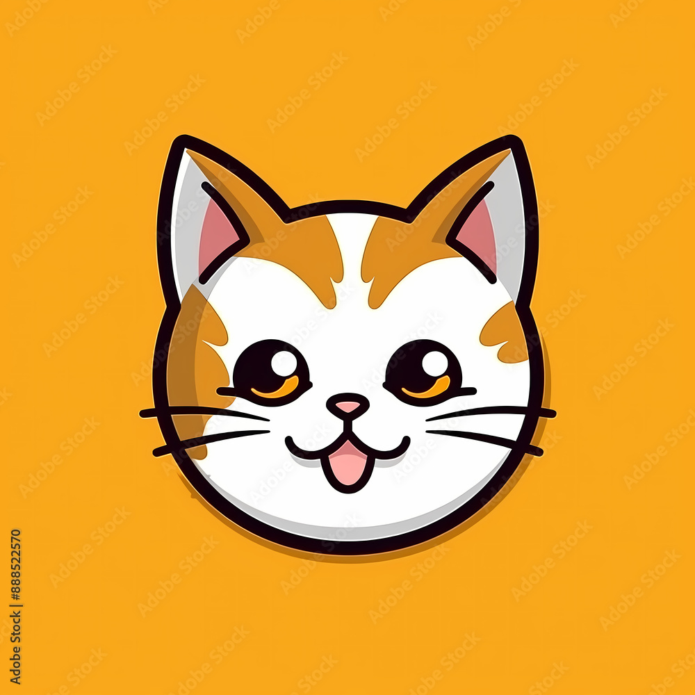 Cute cartoon cat illustration. Cute cartoon cat illustration.