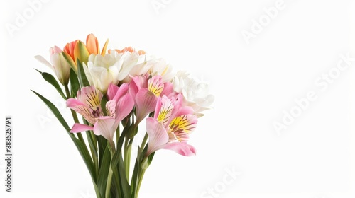 A bouquet of flowers with pink and white flowers