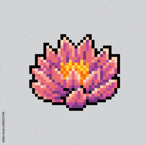 Pixel art illustration Lotus. Pixelated Lotus. Lotus icon pixelated for the pixel art game and icon for website and video game. old school retro.