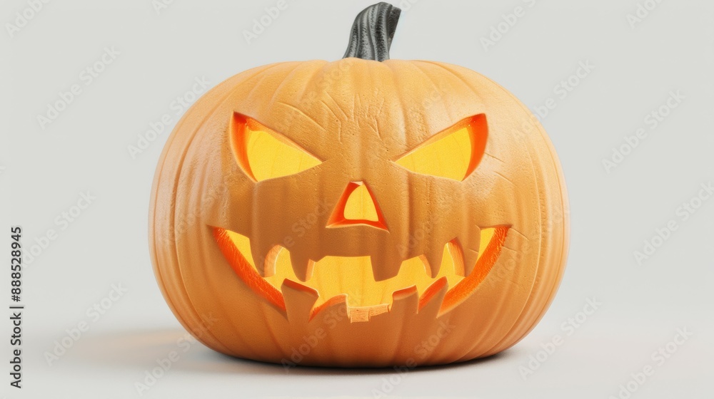 A pumpkin with a scary face carved into it A pumpkin with a scary face carved into it