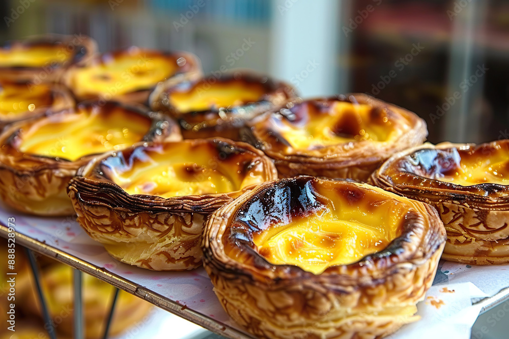 A tray of pastries with a yellow filling and a brown crust, generative ai image. A tray of pastries with a yellow filling and a brown crust, generative ai image.