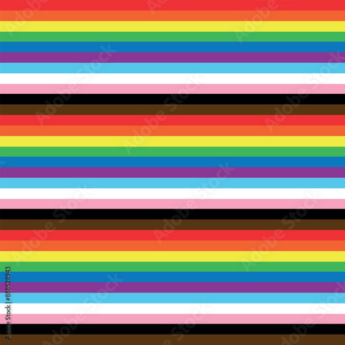 Vector seamless pattern of lgbtq new flag isolated on background