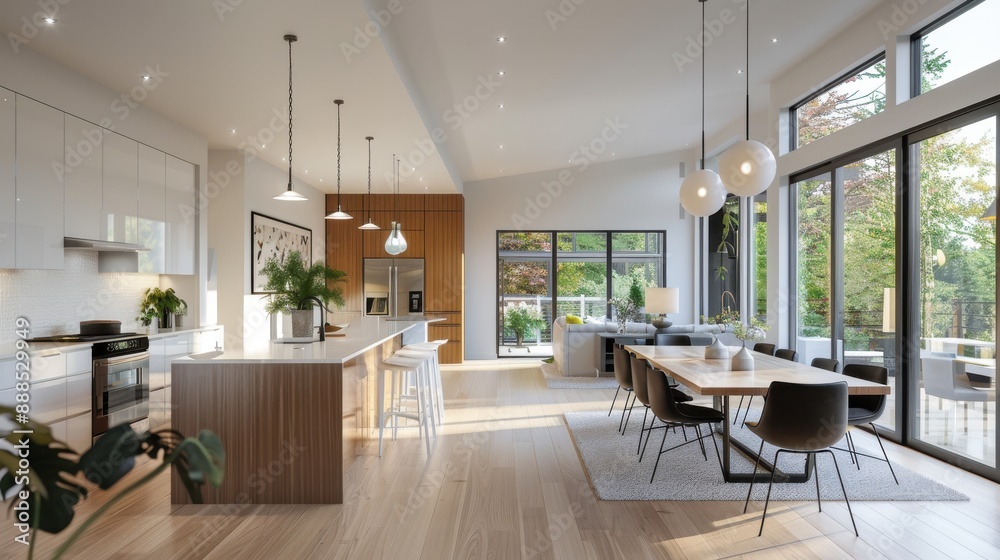 A closer look at Open Floor Plan Minimalist Interior