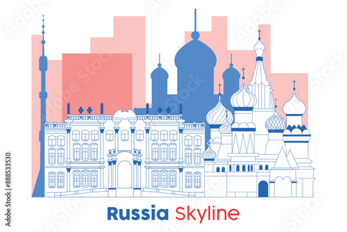 Russia skyline Modern cityscape Vector illustration