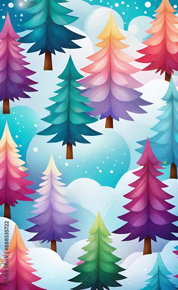 christmas trees and snow christmas trees and snow