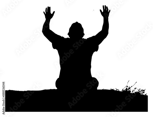 silhouette of a person with arms outstretched