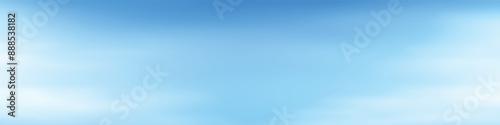 Blue sky with white clouds, panoramic image, vector background