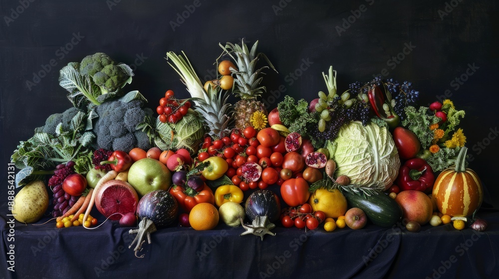 a colorful arrangement of fruits and vegetables. generative ai a colorful arrangement of fruits and vegetables. generative ai