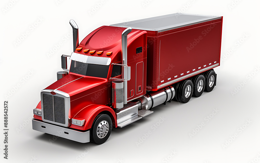 3D rendering of a semi-trailer truck on a white background 3D rendering of a semi-trailer truck on a white background