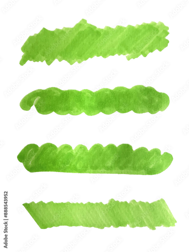 Obraz premium ちょっと変わった形の黄緑色のストローク