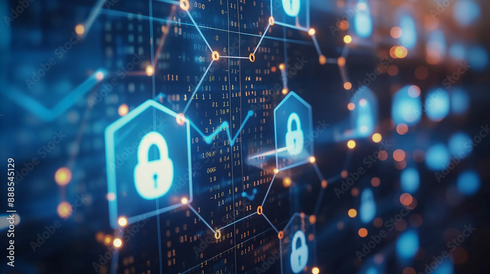 Fototapeta premium Cyber security data protection business technology privacy concept, illustrating digital security