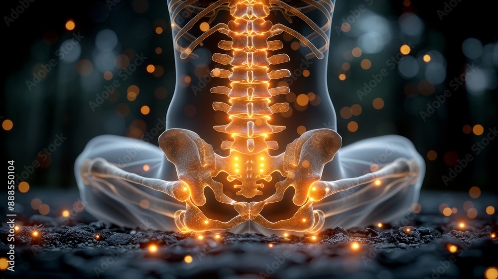 Fototapeta premium Lower back pain from sitting 
