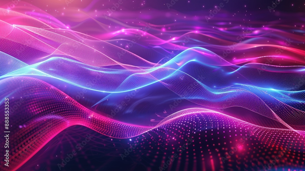 Fototapeta premium Develop a modern Big Neon Wave Background highlighted by flowing shapes AI generated