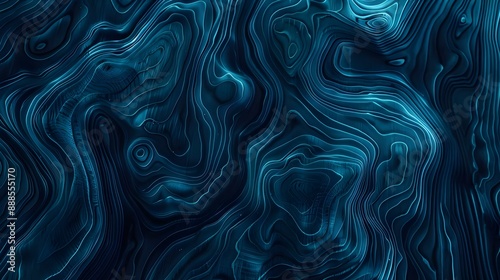 Blue wood pattern with wavy lines and swirls