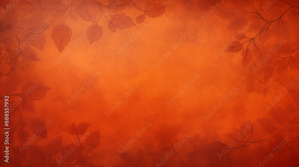 Naklejka premium Rich Autumn Leaves Frame on Textured Orange Background