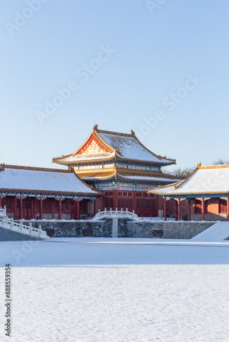 snow view of the Forbidden City photo