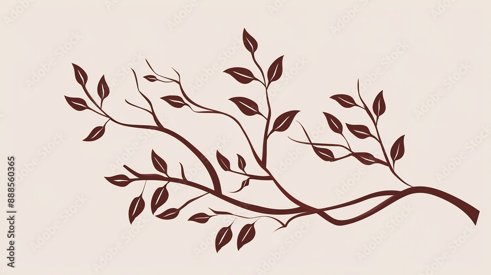 Elegant Branch with Brown Leaves Elegant Branch with Brown Leaves