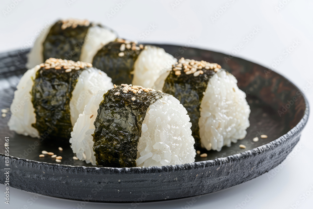 A plate of onigiri japanese food A plate of onigiri japanese food