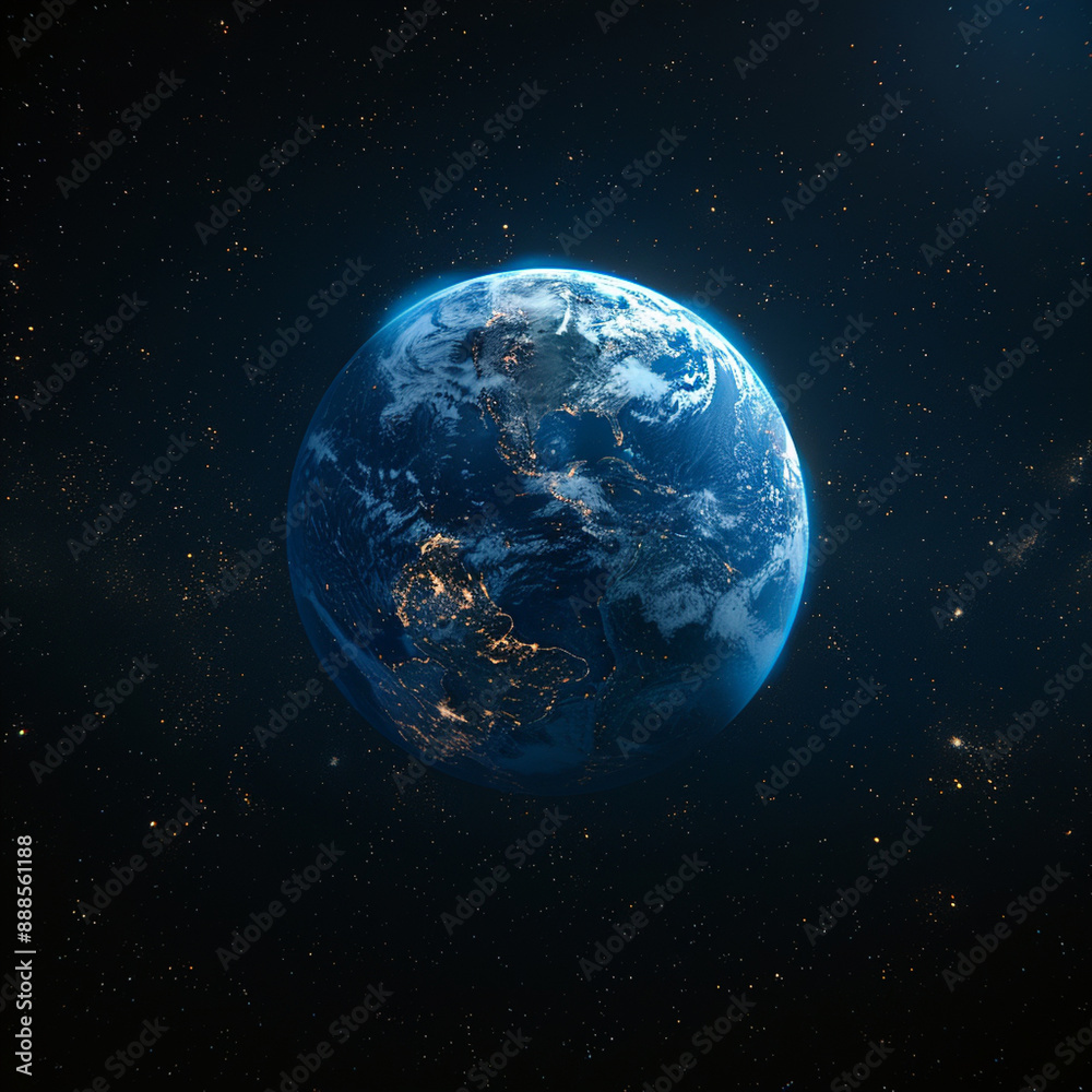 Earth planet, 8K, Screen seen from space