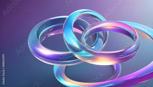 Glassmorphism 3D glass circle wave background pastel color 7
