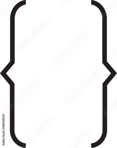 Curly double braces. Symmetric brackets pair, punctuation symbol for mathematics. Frames for math in trendy black flat style. Retro parenthesis sign for text quote Isolated on transparent background.