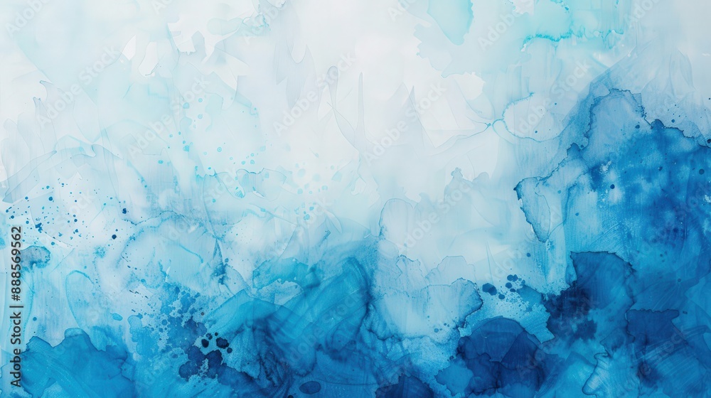 A serene accent wall with a watercolor effect in shades of blue, creating a calming and artistic ambiance. A serene accent wall with a watercolor effect in shades of blue, creating a calming and artistic ambiance.
